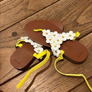 Gymboree Floral Sandals with Yellow Accents